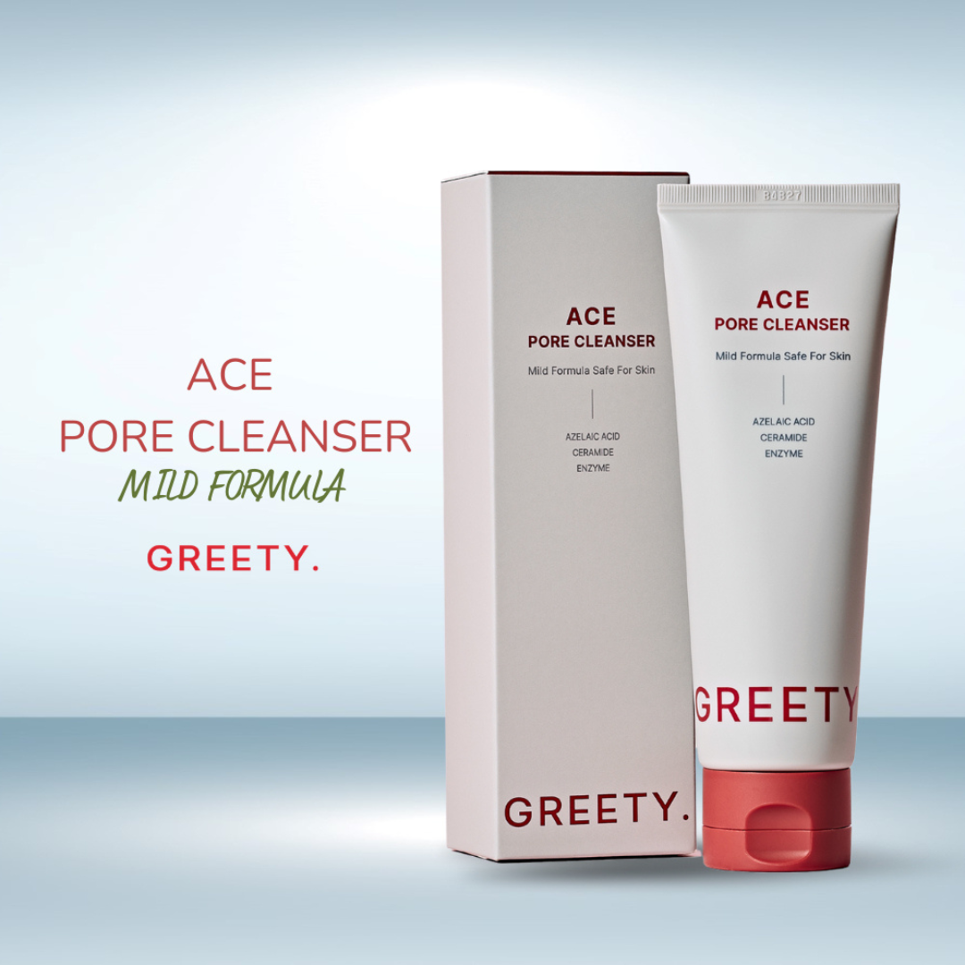 GREETY. ACE Pore Cleanser 120ml Azelaic Acid Charcoal Hyaluronic Acid Korean Facial Cleanser