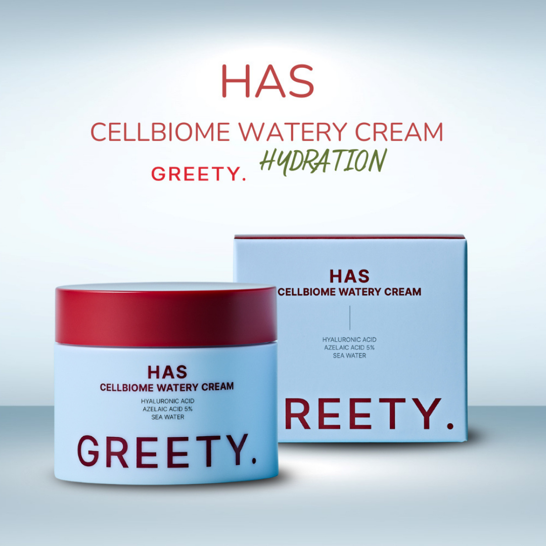 GREETY. HAS Cellbiome Watery Cream 100ml 5% Azelaic Acid Korean Moisturizer