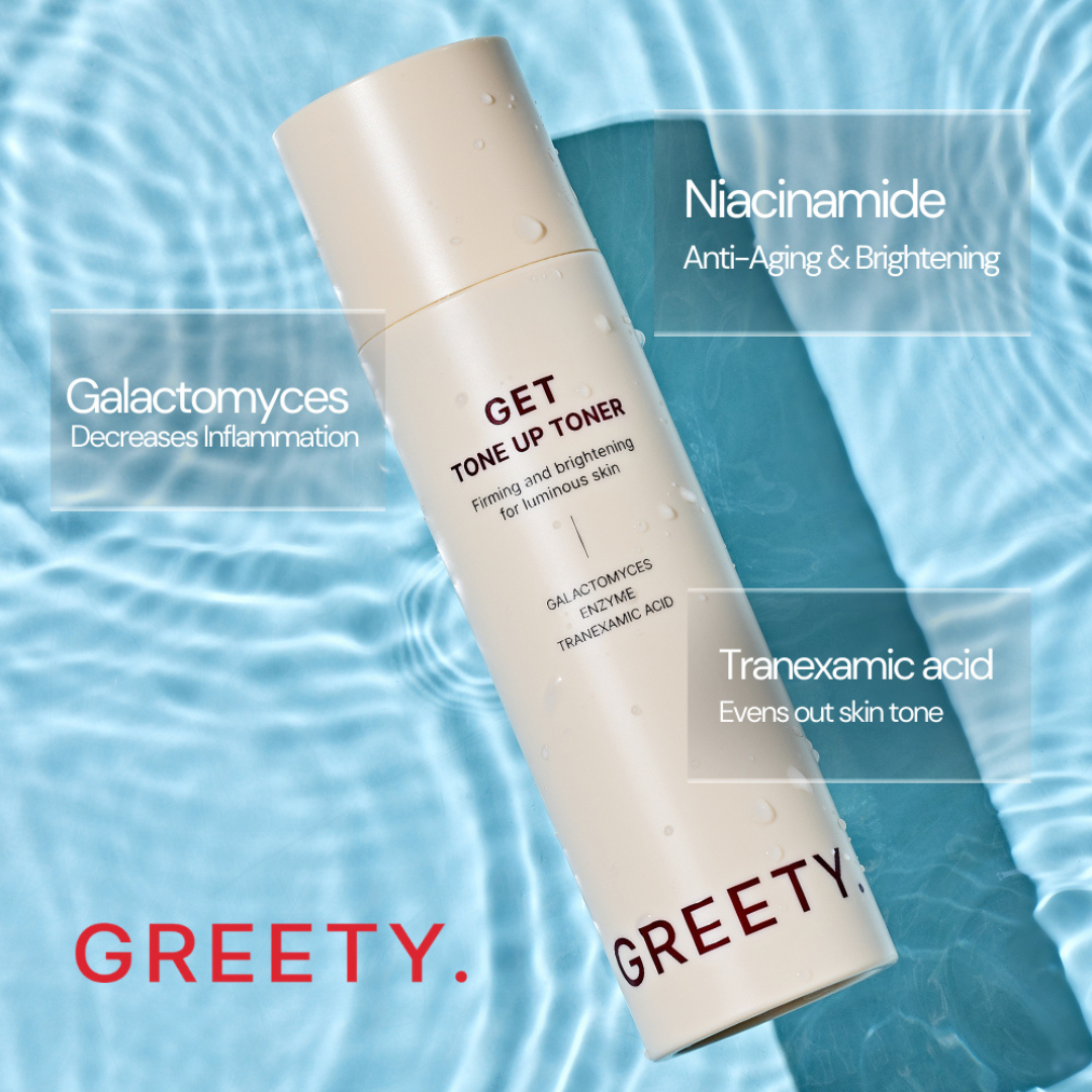 GREETY. GET Tone Up Toner 150ml Tranexamic Acid Niacinamide Hyaluronic Acid
